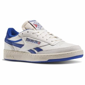 Reebok Revenge Plus Vintage Turnschuhe Herren - Weiß/Königsblau/Rot - DE 398-EDQ